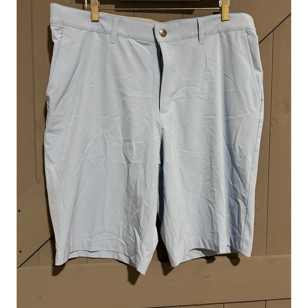 adidas Men's Golf Shorts Light Blue Size 36 Stretch Pockets Polyester Elastane